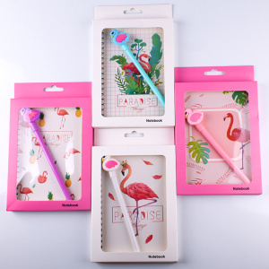 Блокнот подарочный  12*17см 38л  с ручкой /Фламинго/ ассорти (4 вида)