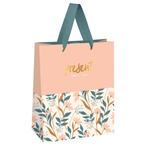 Пакет подарочный 11*14*6,5см MESHU /Beautiful twigs/, фольга, матовая ламинация MS_66220