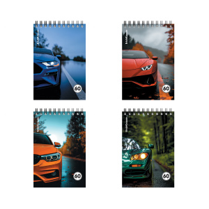 Блокнот на спирали ErichKrause Rain Drive, А6, 60 листов, клетка_MIX-PACK