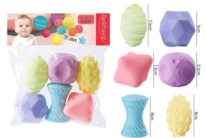 Набор игрушек для купания /Занимательные формы/, тактильные игрушки - 6 предметов