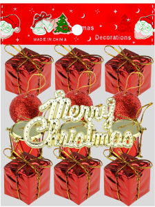Набор новогодних украшений,3 см Чудесный Новый год, красный, 13 шт. НУ-4416