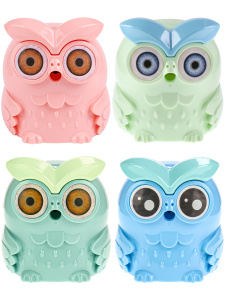 TM/Profit/Точилка механическая 1 отв  СОВЯТА (ТК-3555) с контейнером  ассорти