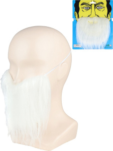 Карнавальный аксессуар. Борода на резинке /Разбойник/, белая КРК-7329