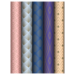 Упаковочная бумага глянц. 70*100см, MESHU /Strict lines/, 80 г/м2, ассорти, 5 дизайнов