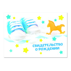 Обложка для свидетельства о рождении ПВХ  Лошадка и кеды( (НОВОГО ОБРАЗЦА) 5766