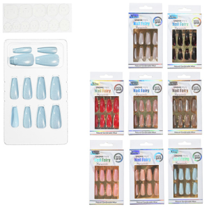 Ногти накладные, 12 шт., ассорти 8 цветов, блистерная коробка
