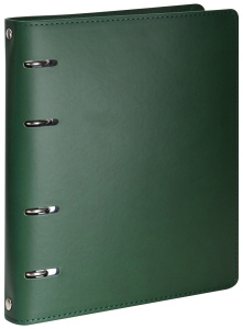 Тетрадь со см.блоком 120 л. А5 кл. на кольцах INFORMAT ЗЕЛЕНАЯ кож/зам, конгрев