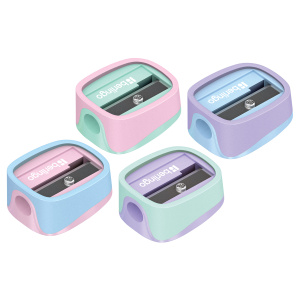 Точилка пластиковая Berlingo /Haze/ 1 отверстие, ассорти, туба