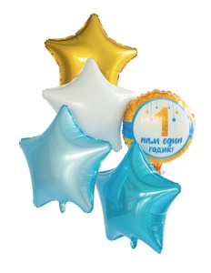 Букет шаров Agura /Нам один годик/ голубой (5 шт) ШВ-4619