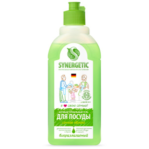 Средство для мытья посуды, фруктов, игрушек Synergetic /Яблоко/, антибакт, концентр, с дозат/без доз