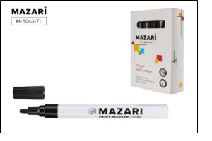 Маркер-краска PRIME, ЧЕРНЫЙ, корпус алюминиевый, пулевидный наконечник, ширина линии письма 2мм, кар