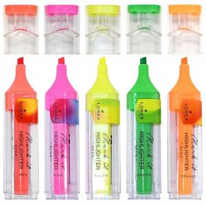 Маркер текстов. LOREX Mark it NEON 1-5 мм ассорти неон скошенный дисплей