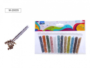 Набор бисера, 12 цветов x 7 г, 4 мм, пластиковая колба / ОПП-упаковка