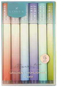 Набор текст.марк. LOREX  Mark it CREATE 1-4 мм ассорти пастель скошенный принт на корпусе прозрачный