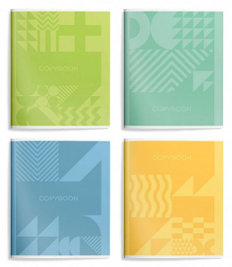 Тетрадь 48 л. А5 лин. скреп. офс. Schoolformat ОДНОТОННЫЕ СИМВОЛЫ мел. карт., ВД-лак