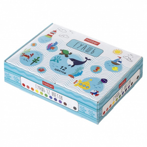 Краски Гуашь 10мл 12 цв. Hatber Deep Forest  в картонной коробке