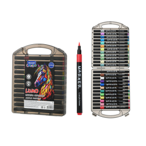 Набор маркеров акриловых LUMO, 24 цвета, кистевидный наконечник, пластиковый корпус , пластиковый пе