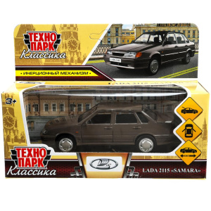 Машина металл ваз-2115 /самара/ длина 12 см,серебристо-коричневый,кор. Технопарк в кор.2*36шт