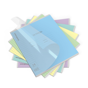 Тетрадь школьная ученическая с пластиковой обложкой на скобе ErichKrause® Классика CoverPrо ассорти,