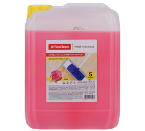 Средство для мытья полов и стен OfficeClean Professional /Роза/, концентрат, канистра, 5л