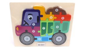 Деревянные пазлы на подложке /Грузовичок/