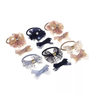 BERIOTTI Набор аксессуаров для волос 2шт: заколка 4см, резинка d4см, сплав, полиэстер, 3 цвета (1051