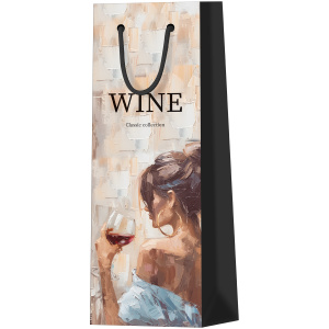 Пакет подарочный 12*36*8,5см MESHU /Elegance/, матовое ламинирование, под бутылку MS_61736 (10131010