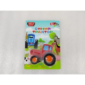 Машина металл СИНИЙ ТРАКТОР синий трактор длина 7,5 см, красный, блист. Технопарк в кор.2*60шт