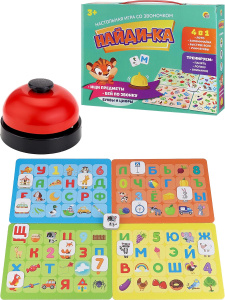 Настольная игра со звоночком НАЙДИ-КА /Буквы и цифры/ (арт. ИН-9234)