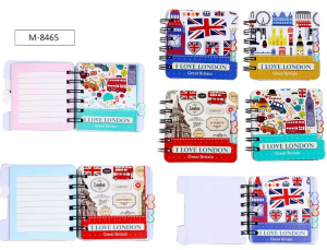 Блокнот на евроспирали I LOVE LONDON 9,3х 9,3см, 57 л., линованный внутренний блок, плотность бумаги