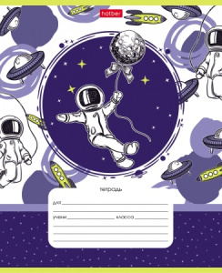 Тетрадь 12л А5ф клетка 65г/кв.м на скобе  5 диз.в блоке скругл.углы серия -Астронавт-