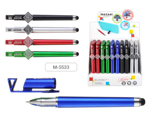 Ручка гелевая 3 в 1 MULTILOGIC (ручка+подст. д/тел.+стилус), СИНЯЯ, пулевидный пиш. узел 0.5 мм, кор