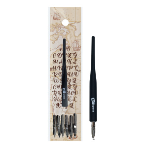 Перья каллиграфические ArtSpace, круглые, 6шт. с держателем, в пакете CN_41184 (10702070/200723/3296