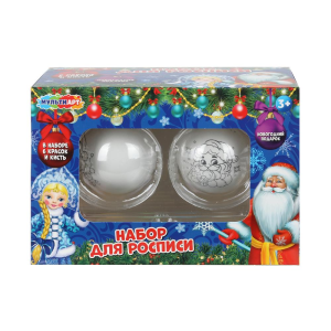 Роспись ёлочной игрушки 2 шара, коробка MultiArt в кор.48шт
