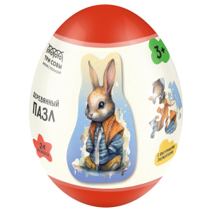 Деревянный пазл в яйце ТРИ СОВЫ /Заяц/ ДП_55042/ПЗ00120