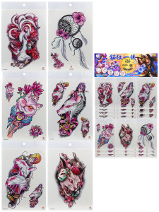 Татуировка-наклейка (14,8х21) Восточные мотивы 2 микс (Арт. WS011-2) кратно 20