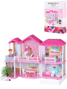 Домик для кукол /Вилла/(68.8*39.5*51.5) (мебель, 2 куклы, 2 питомца, в коробке) ( Арт. 2009409)