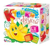 Кубики /Фрукты/ (без обклейки) 4 шт