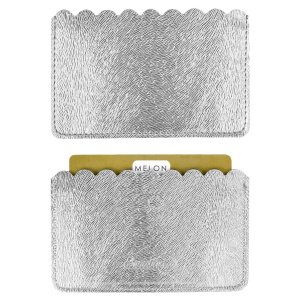 Чехол д/пласт. карт арт.48398/100 ДИСКО СЕРЕБРЯНЫЙ (60х105 мм, блинтовое тиснение, 2 отделения, обст