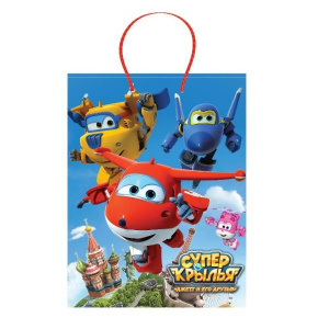 ПАКЕТ ПОДАРОЧНЫЙ 'ВЕСЕЛЫЙ ПРАЗДНИК' СУПЕР КРЫЛЬЯ. 26Х32Х14СМ, ГЛЯНЦЕВЫЙ В ПАК. УП-24ШТ в кор.3уп