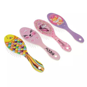 ЮниLook Расческа массажная 3D, пластик, резина, 17,3х5,2см, 2-4 дизайна