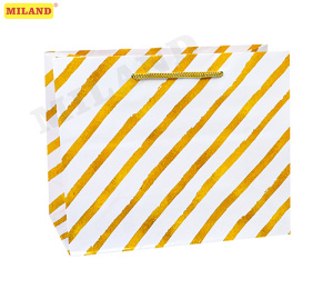 Пакет подарочный с глянц. лам.(горизонтальный)42х52х16см(ХXL) Стильные полосы, 157 г ПКП-1858