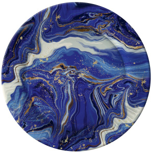 Набор бумажных тарелок Смола синяя, в т/у пленке, 6 шт d=180 мм