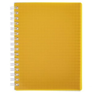 Блокнот 80л А6ф клетка Пластиковая обложка на гребне LINE NEON Желтый