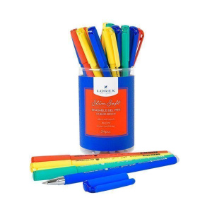 Ручка гел. LOREX LX-BASE.BRIGHT серия Slim Soft 0,50 мм синий пиши-стирай круглый прорезиненный корп