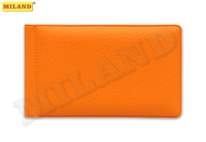 Визитница горизонтальная, мягкая экокожа МАТОВАЯ ОРАНЖЕВАЯ /Стандарт/ 20 листов 40 карт ВЦ-9776