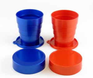 Складной стаканчик с крышкой 130мл, пластик (16473 из короба 1/100)