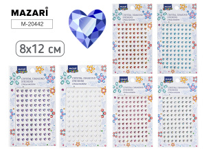 Стразы-наклейки пластиковые, 8*12 см, 4 дизайна, ОПП-упаковка