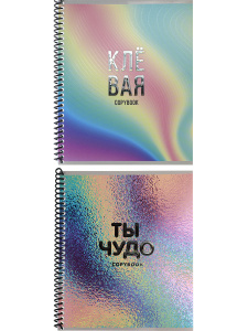 ТМ/Collezione/ Тетрадь КЛЕТКА 48л. ПРИЯТНЫЕ СЛОВА (48-6536) цвет.спир.,твин лак, хол. фольга