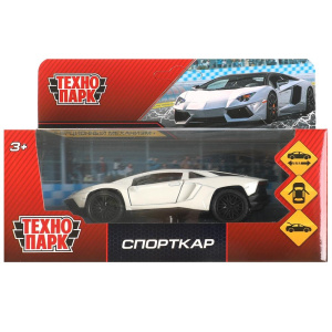 Машина металл СПОРТКАР, 12 см, двери, багаж., инерц, кор. 